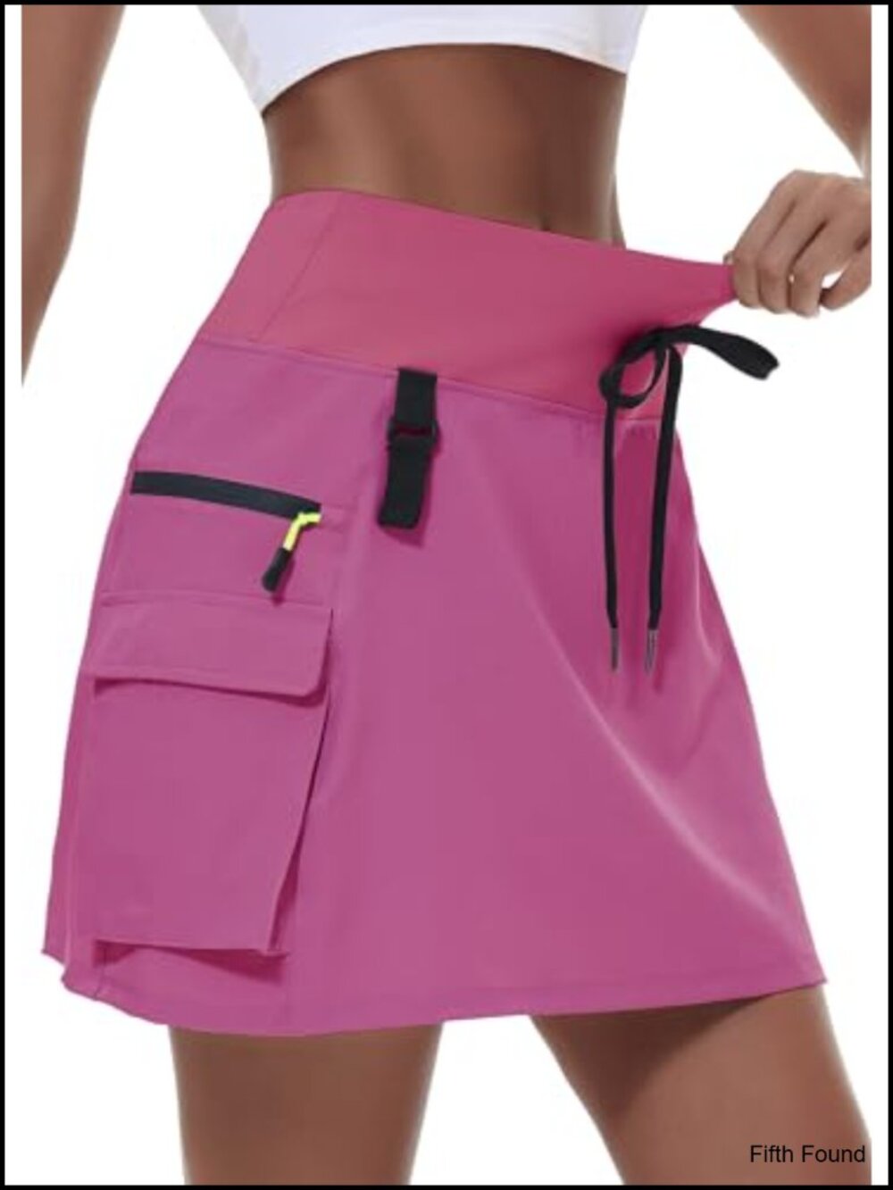 Hiking Cargo Skorts with Zipper Pockets, UPF 50+ Moisture Wicking Athletic Skort